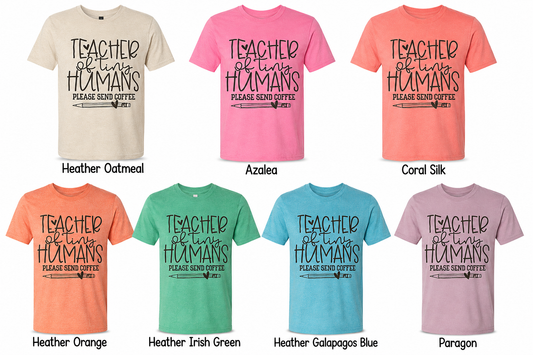 Teacher of Tiny Humans Adult Shirt (Gildan SoftStyle)