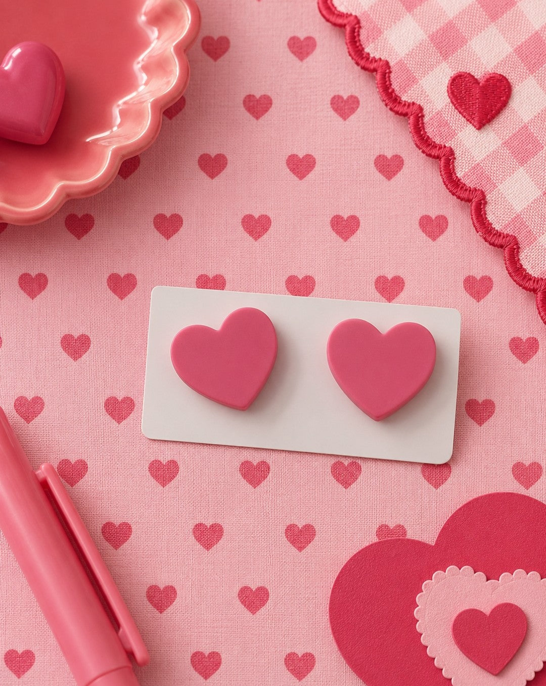 Solid Color Heart Earrings