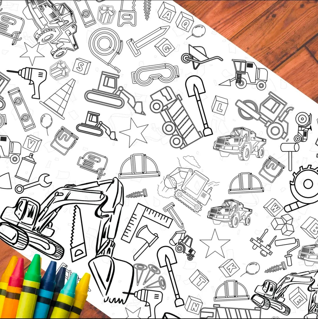 Construction Paper Coloring Tablecloth