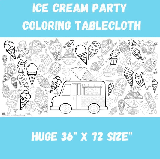 Ice Cream Paper Coloring Tablecloth