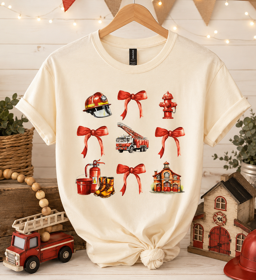 Firefighter Bow Adult Shirt