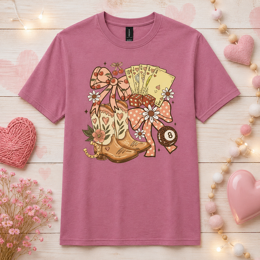 Boots, Bows, and Blackjack Adult Shirt