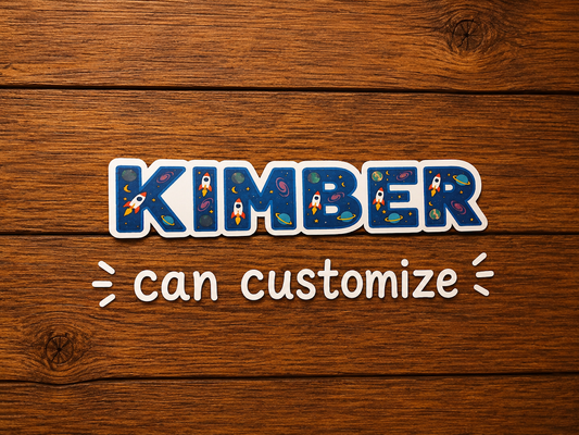 Space Custom Name Sticker