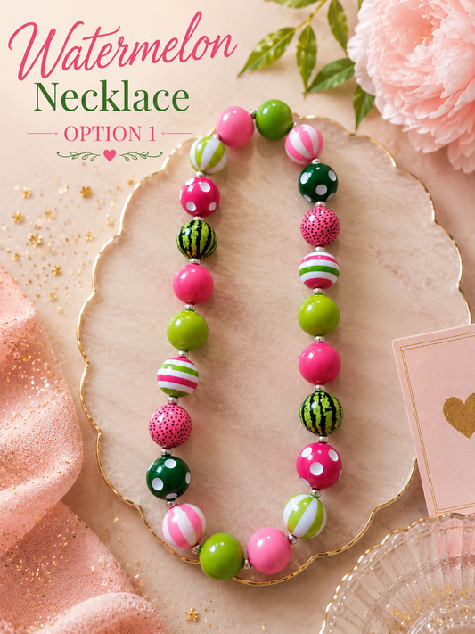 Watermelon Bubble Gum Necklace