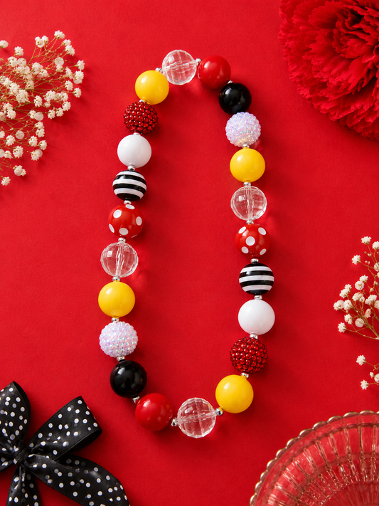 Polka Dot Parade Bubble Gum Necklace