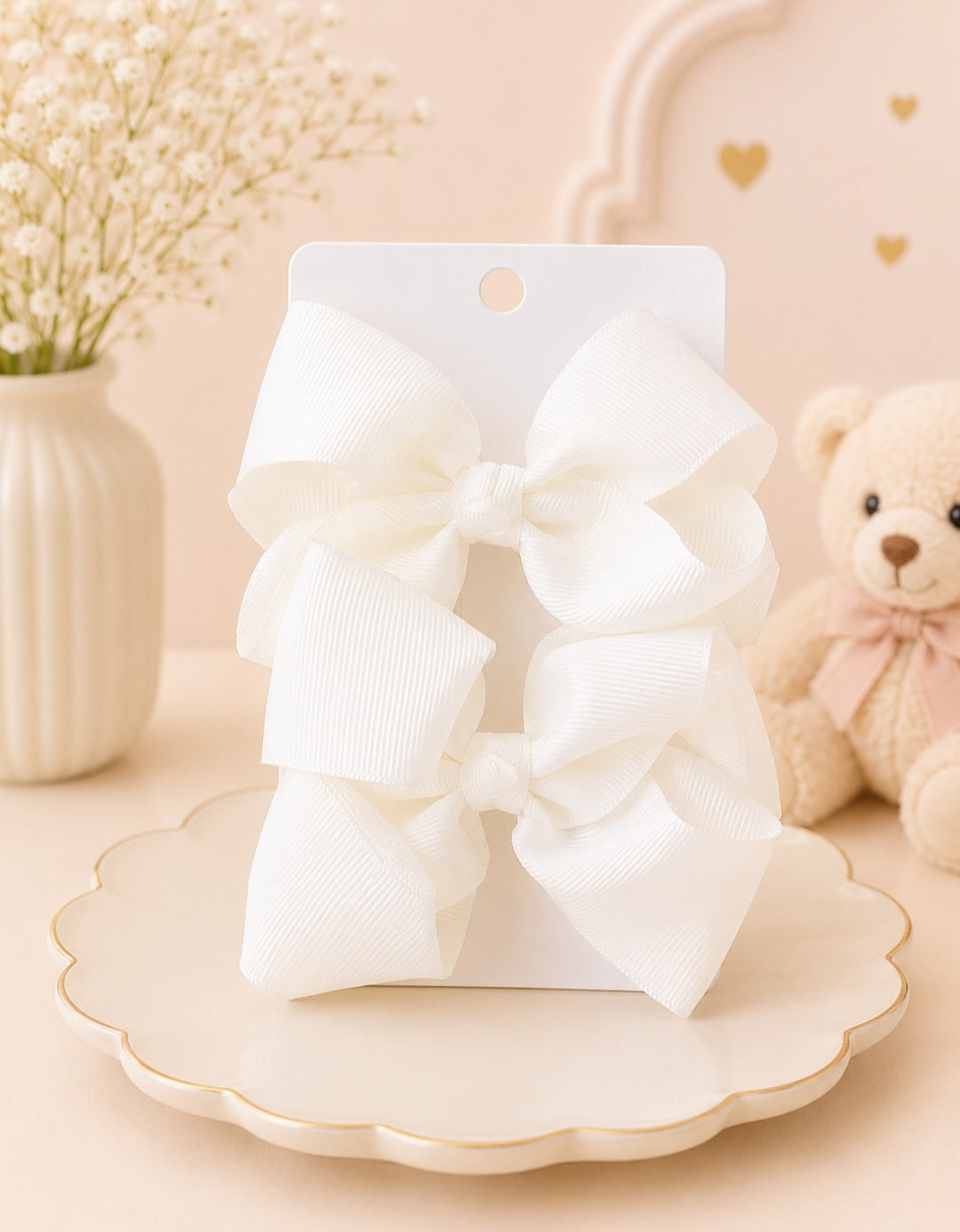 Pigtail Bows: 4 inch