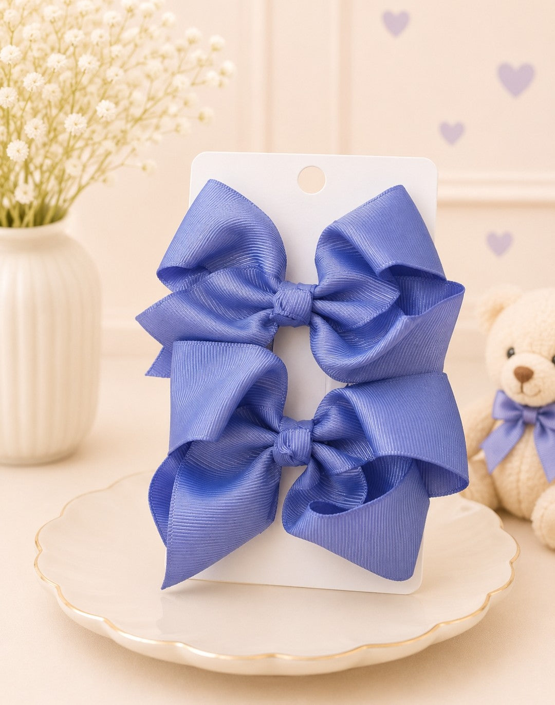 Pigtail Bows: 4 inch