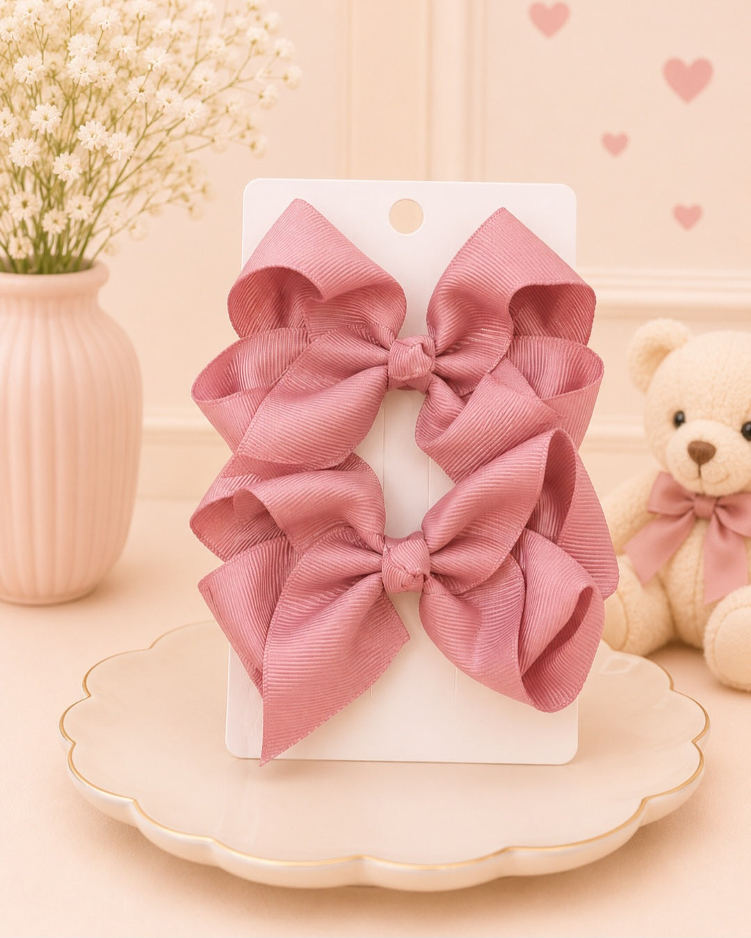 Pigtail Bows: 4 inch