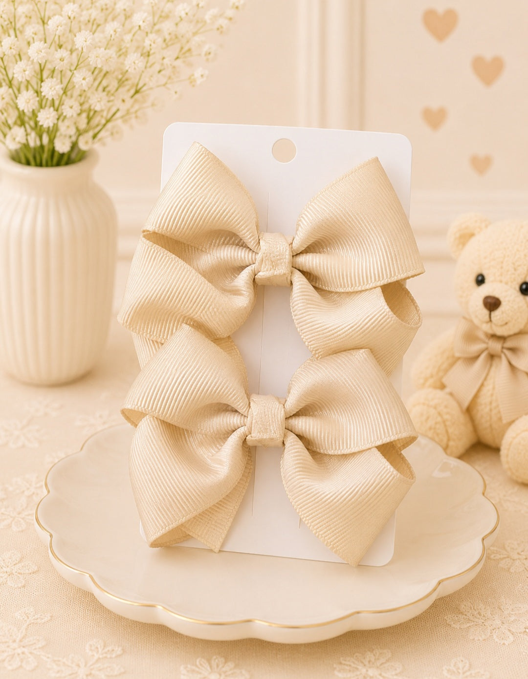 Pigtail Bows: 4 inch