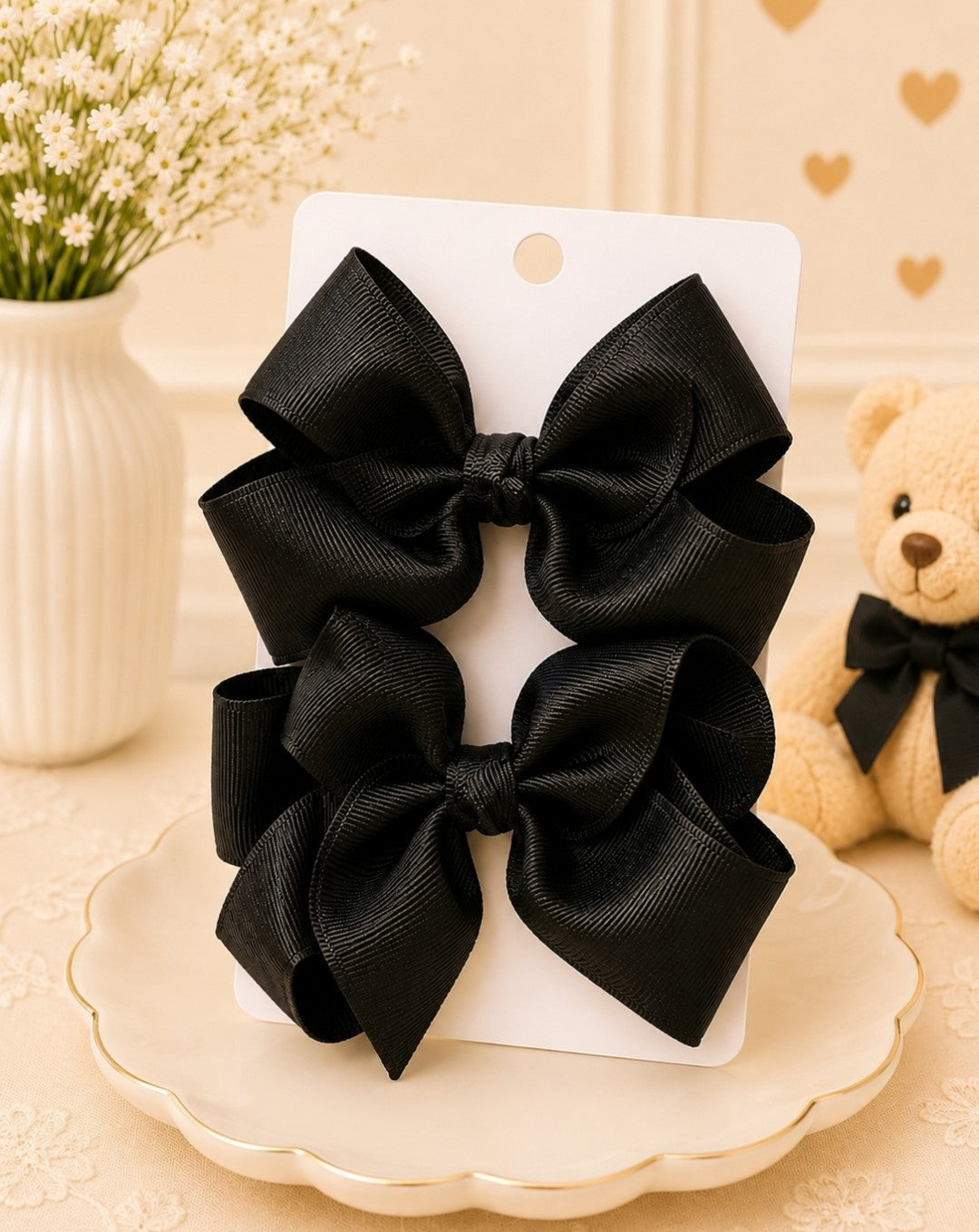 Pigtail Bows: 4 inch