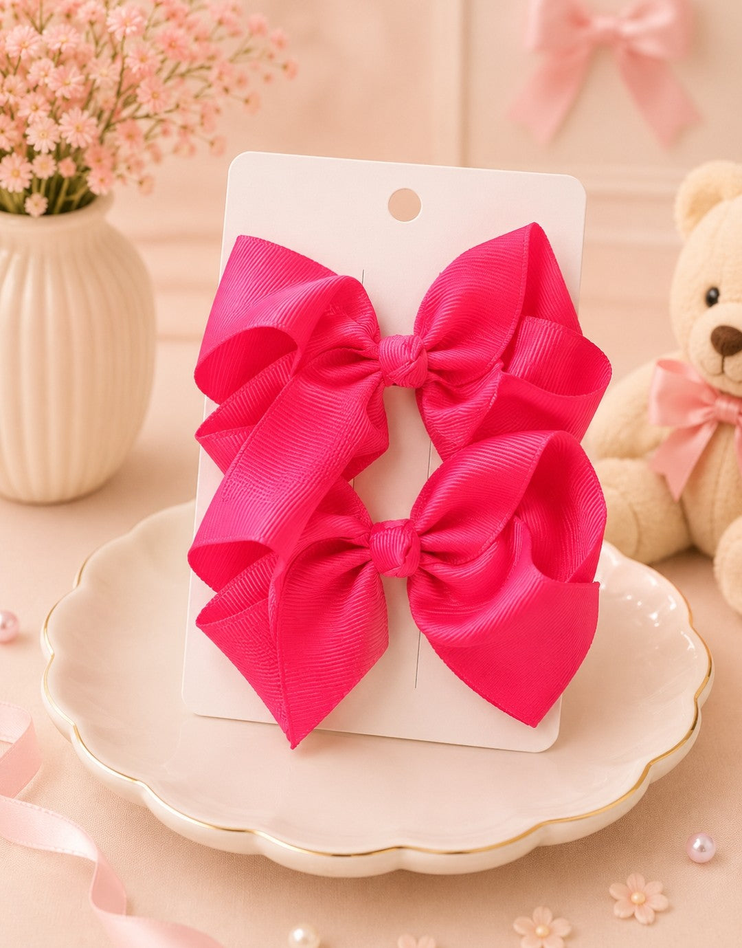 Pigtail Bows: 4 inch
