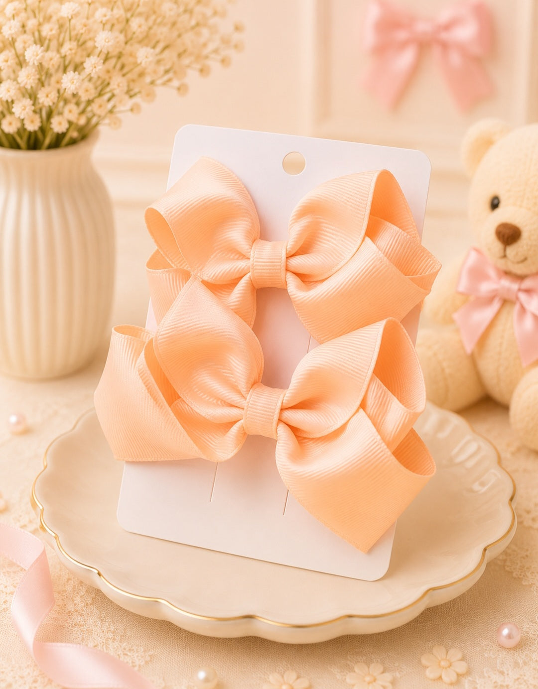 Pigtail Bows: 4 inch