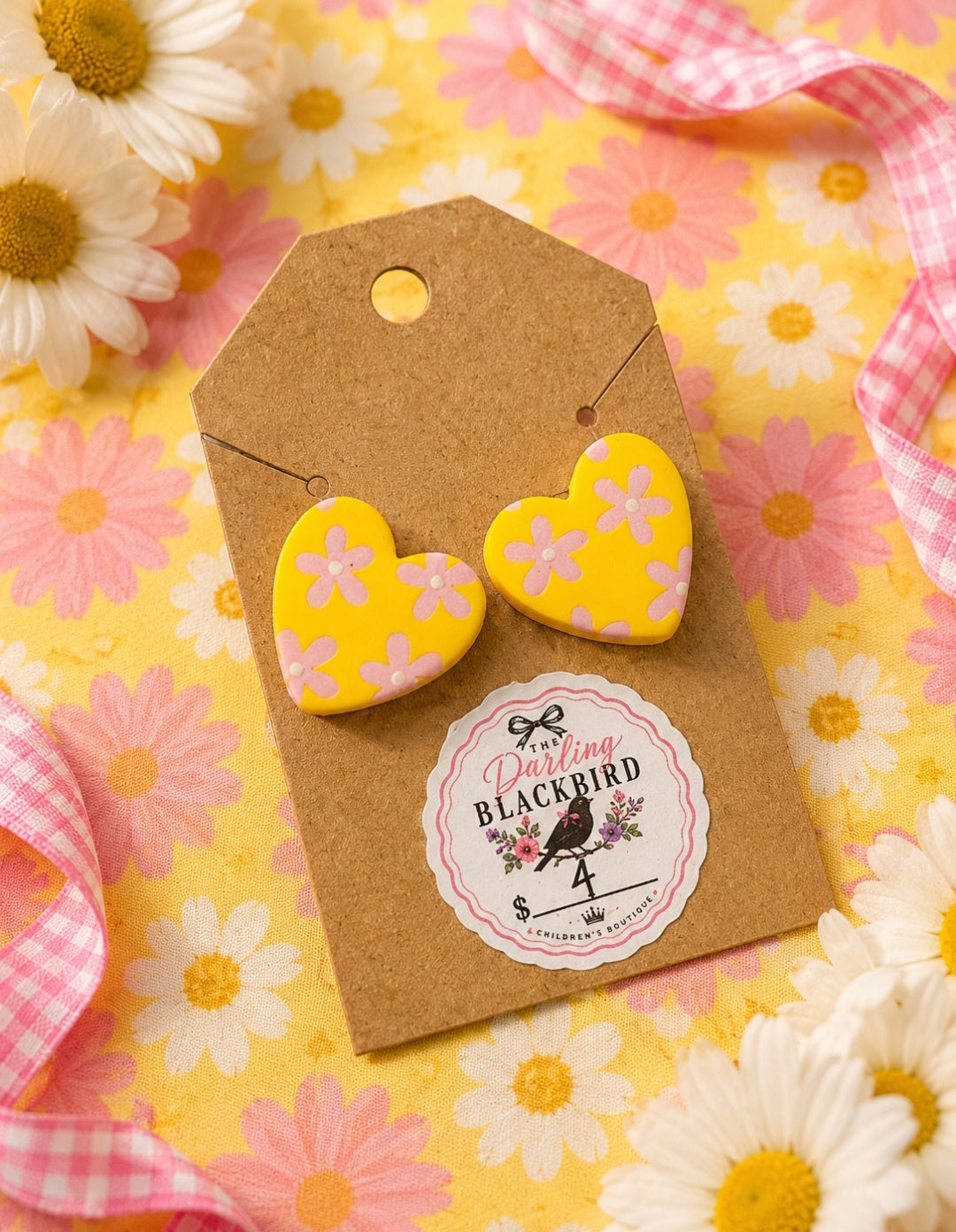 Pattern Heart Earrings