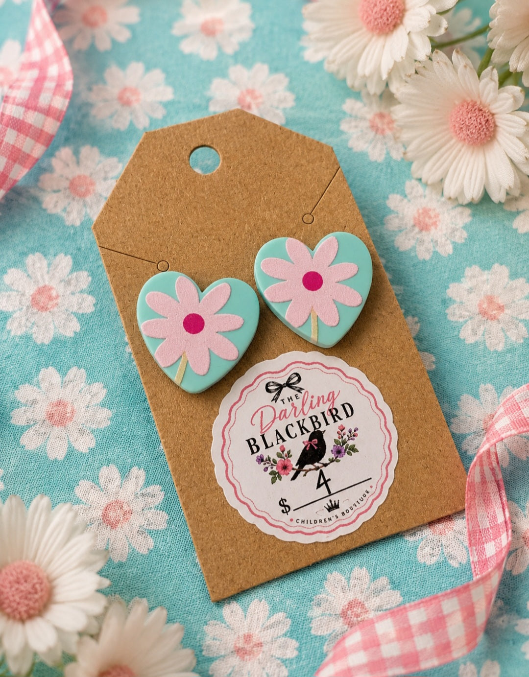 Pattern Heart Earrings