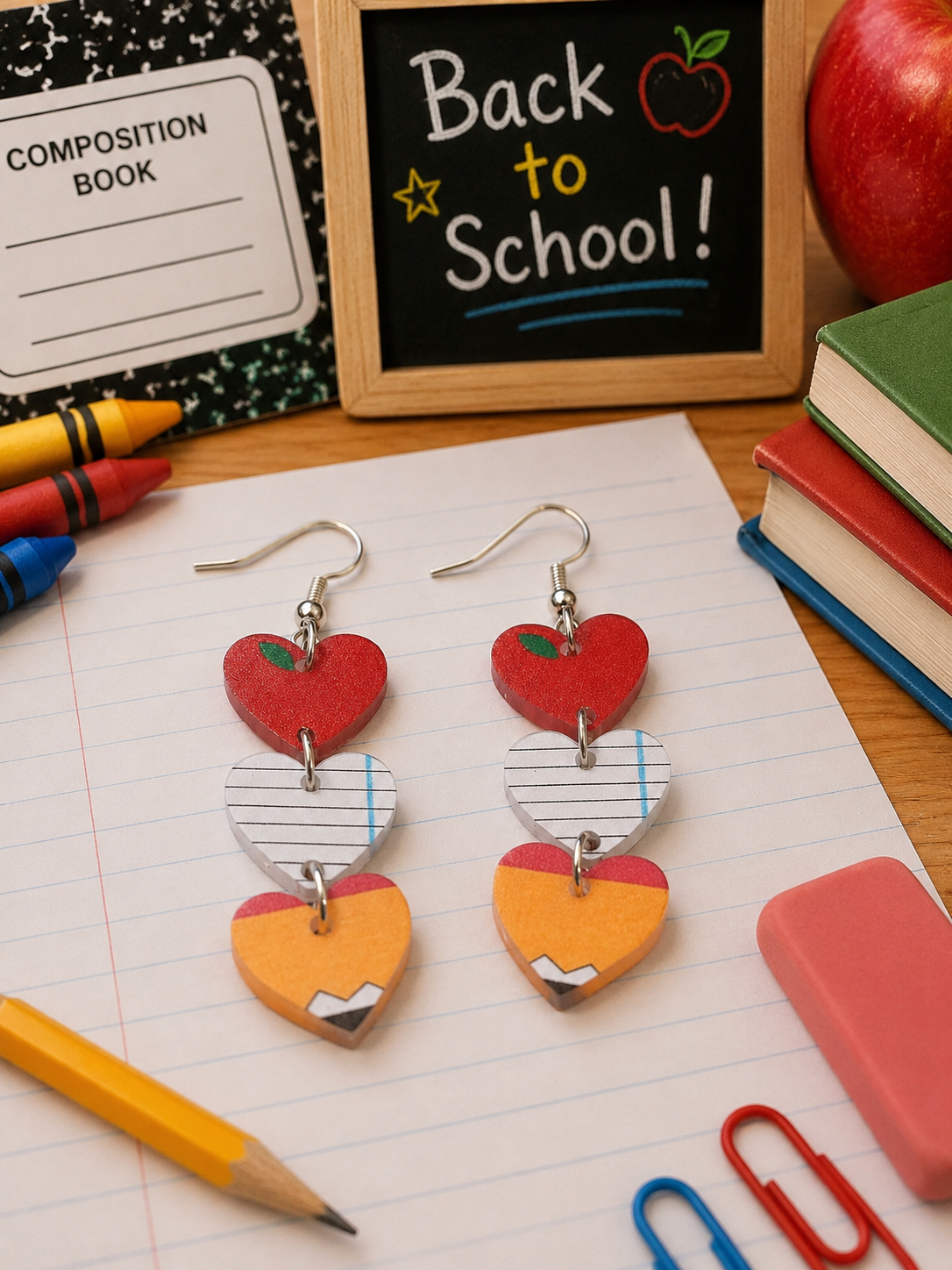 Back-to-School Acrylic Earrings