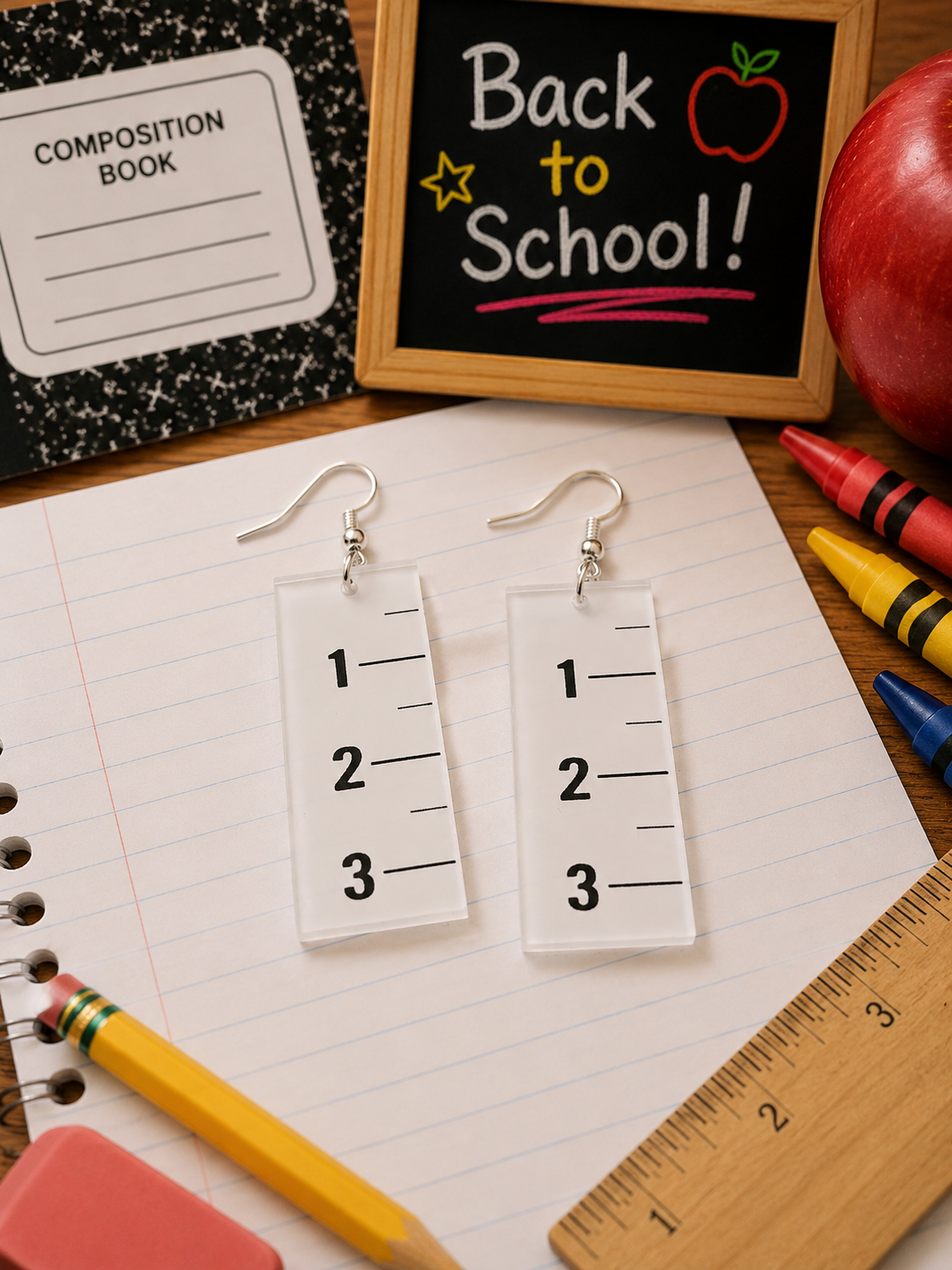 Back-to-School Acrylic Earrings