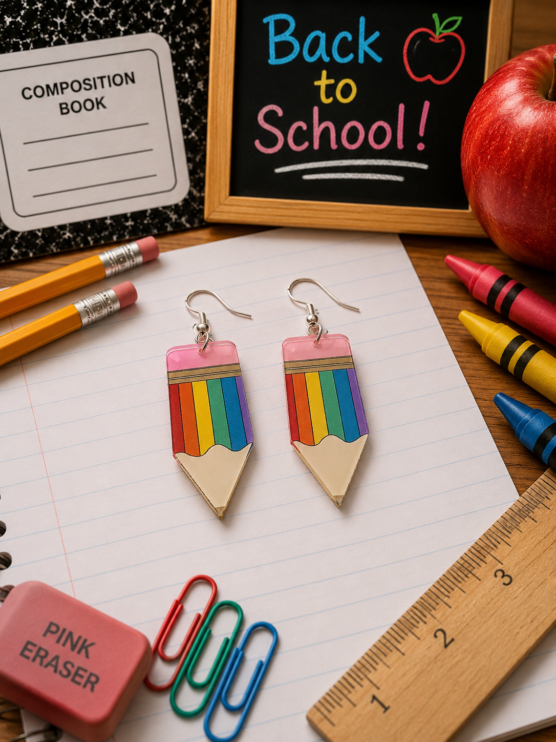 Back-to-School Acrylic Earrings