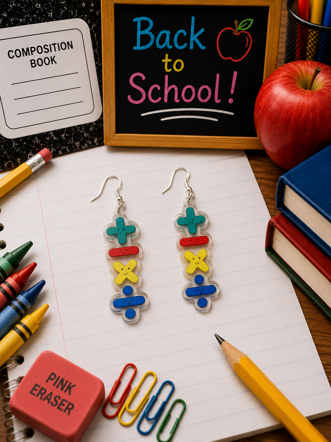Back-to-School Acrylic Earrings