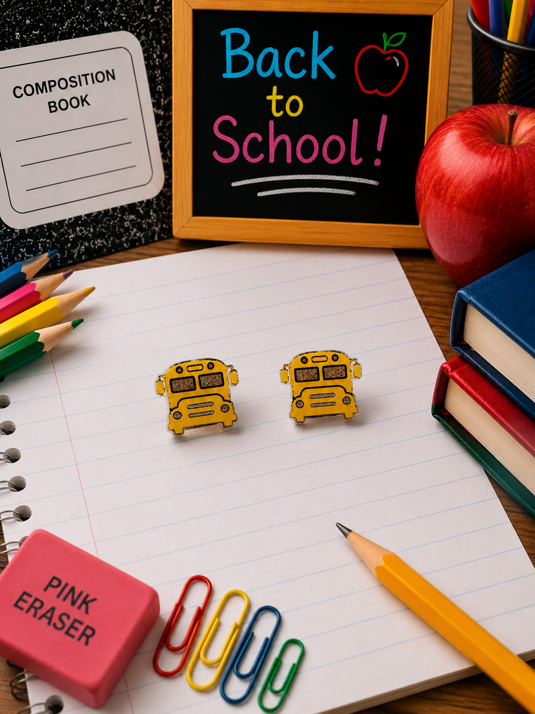 Back-to-School Acrylic Earrings