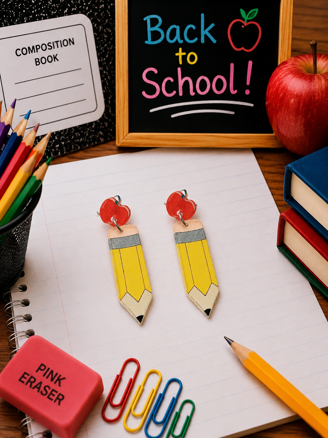 Back-to-School Acrylic Earrings