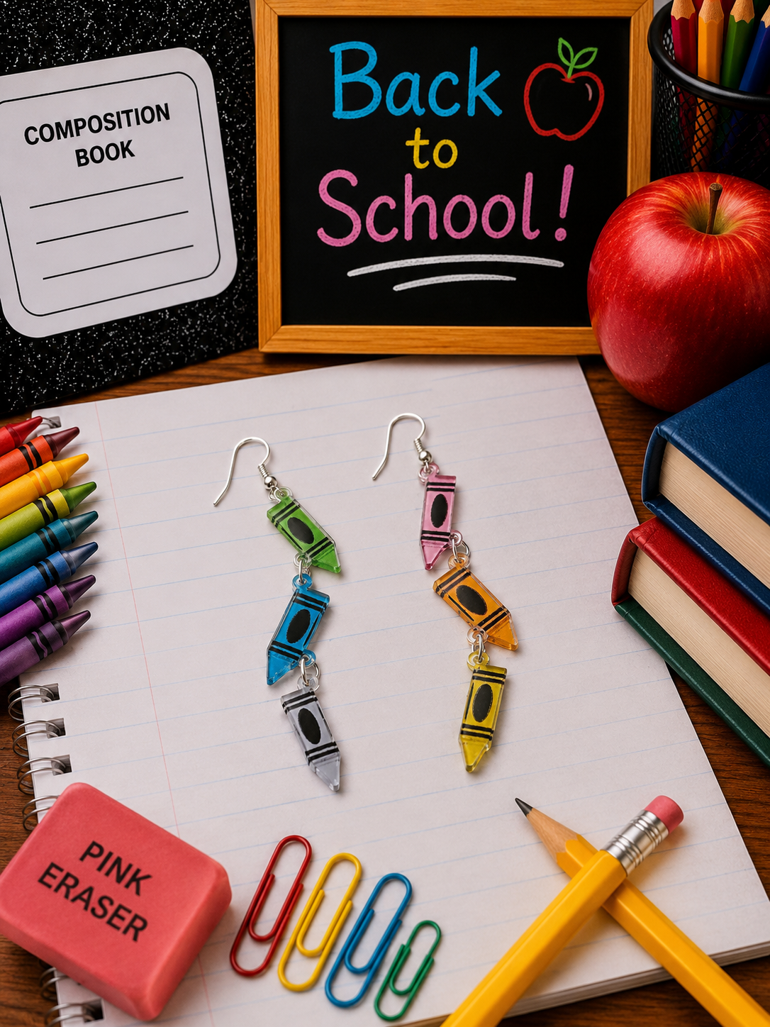 Back-to-School Acrylic Earrings
