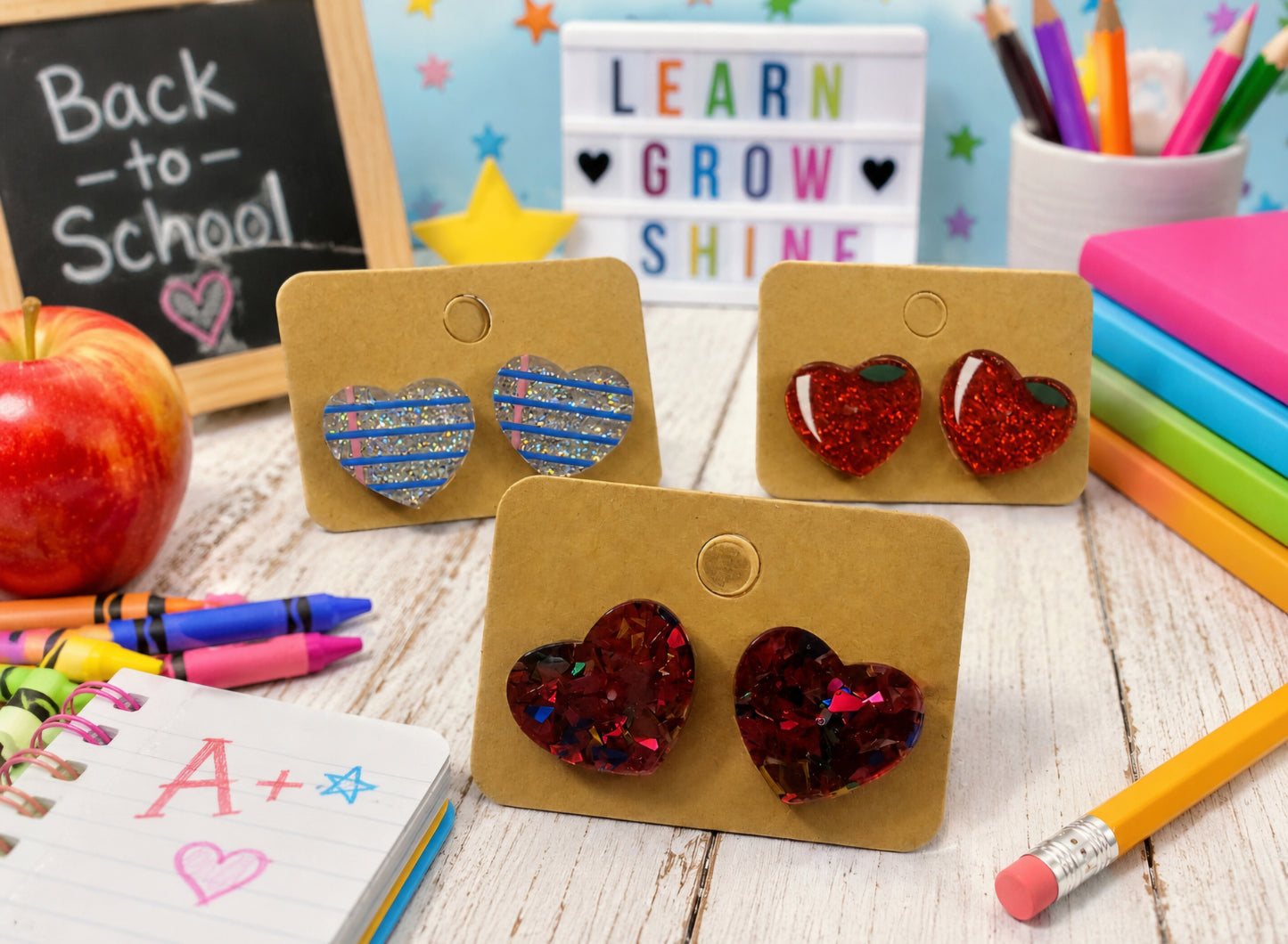 Back-to-School Acrylic Earrings