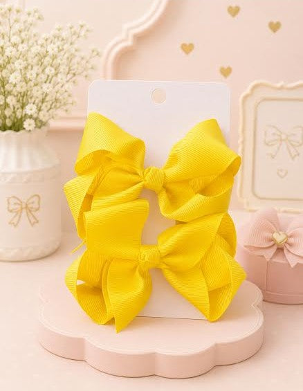 Pigtail Bows: 4 inch