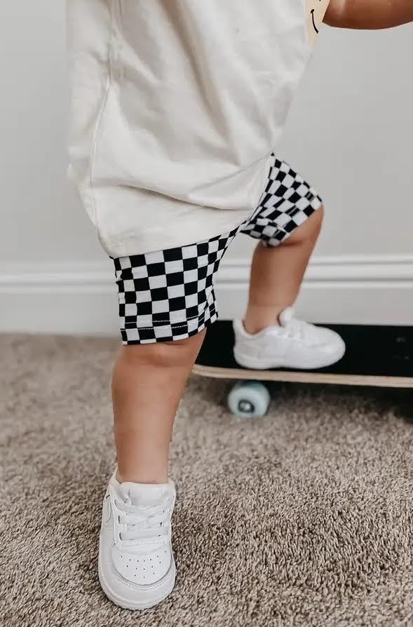 Checkered Biker Shorts