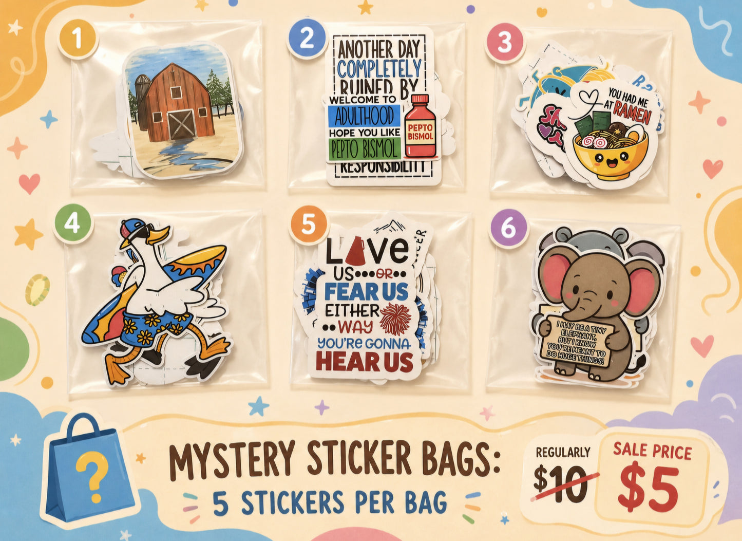 Sticker Mystery Grab Bags