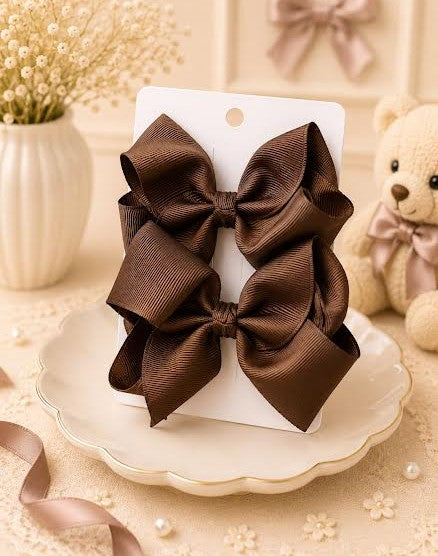 Pigtail Bows: 4 inch