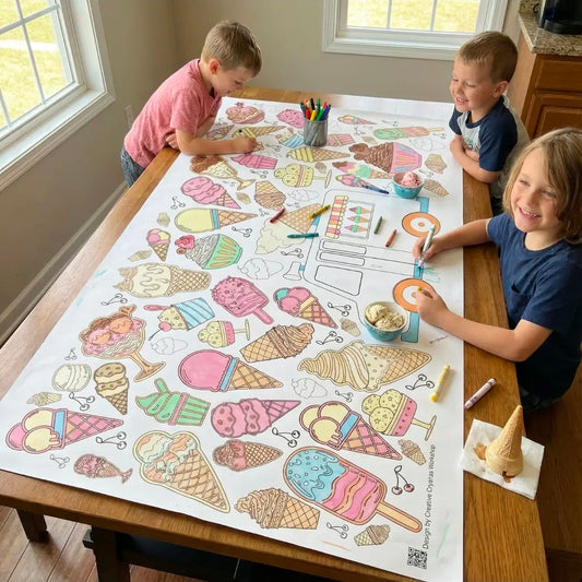 Ice Cream Paper Coloring Tablecloth
