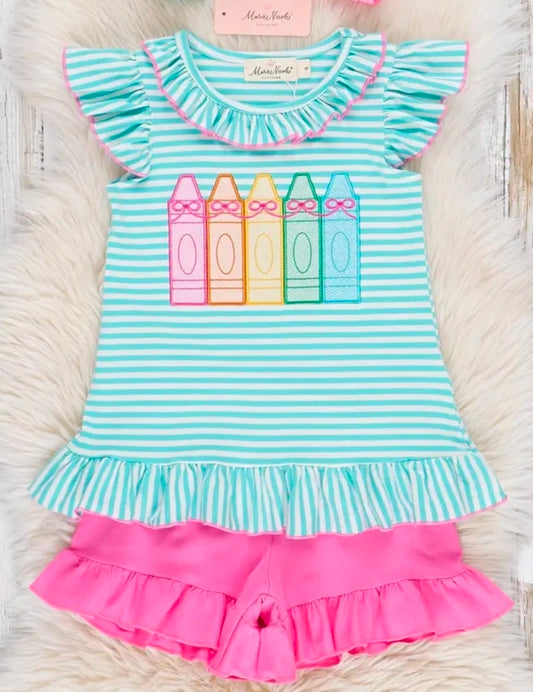 Color Me Happy Striped Cotton 2-Piece Outfit (Pre-Order)
