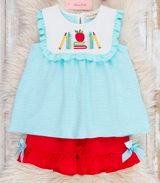 Ready Set Learn Embroidered 2-piece Outfit (Pre-Order)