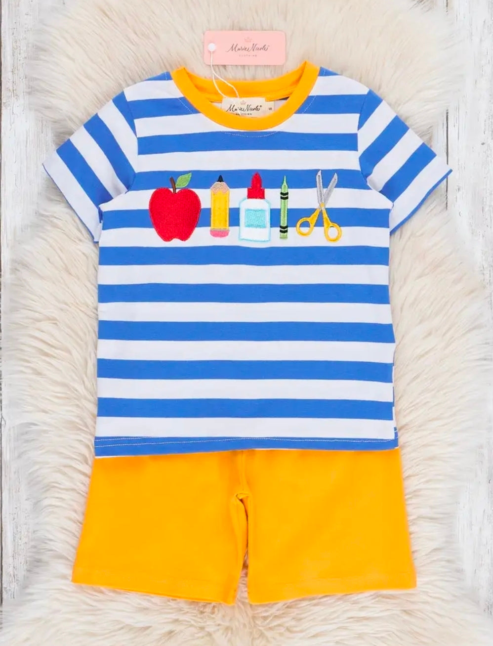 Blue and Yellow School Supplies Outfit (Pre-Order)