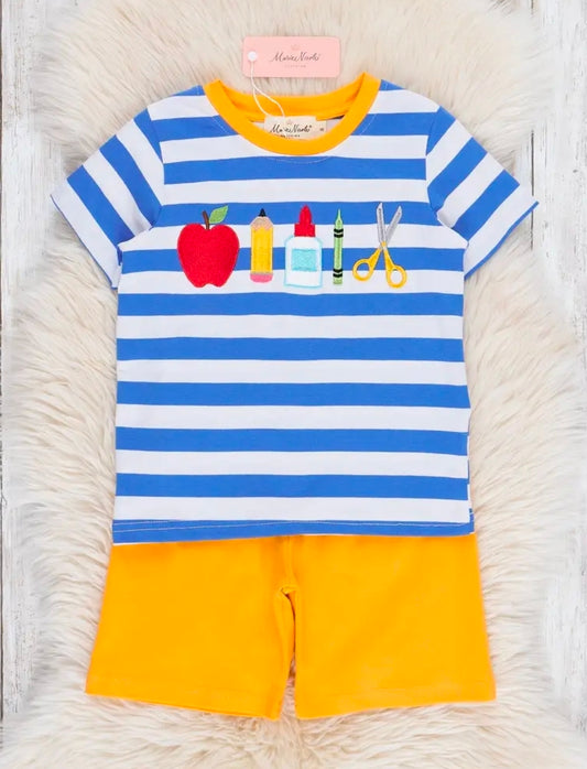 Blue and Yellow School Supplies Outfit (Pre-Order)