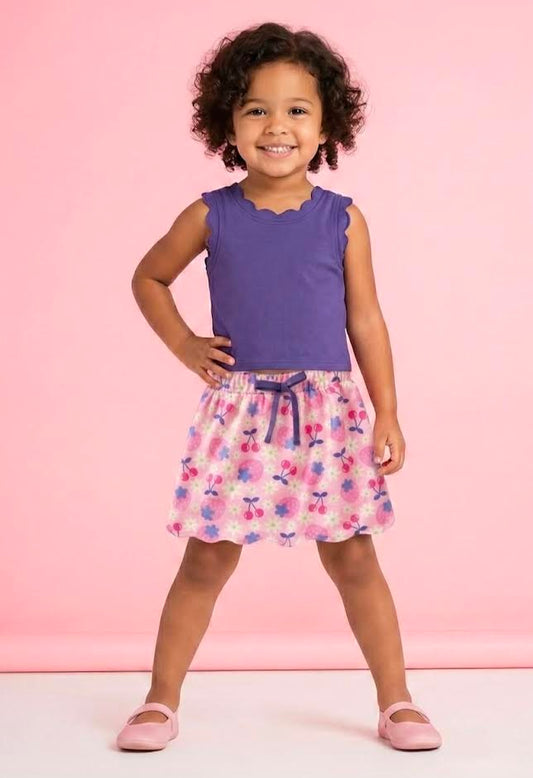 Pete + Lucy: Strawberries and Daisies Skort Set