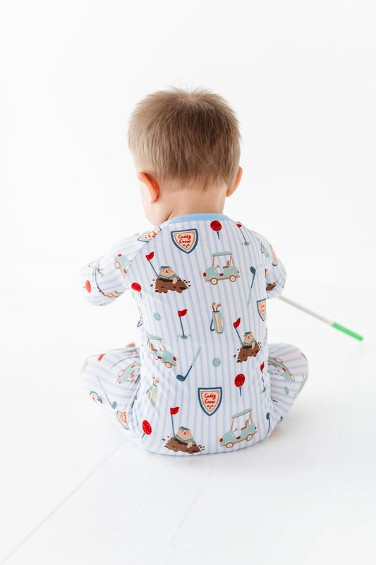 *Pre-Order* Caddy Convertible Footies- Blue & Pink