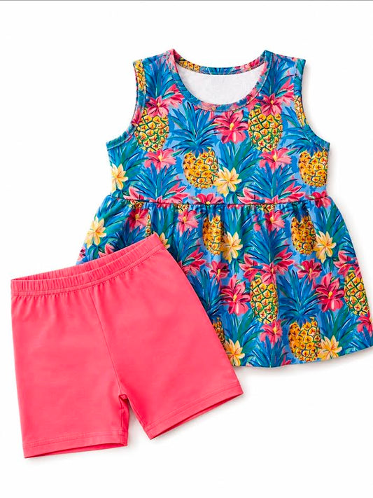 Pete + Lucy: Pineapple Shorts Set
