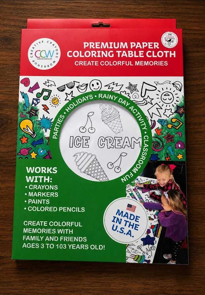 Ice Cream Paper Coloring Tablecloth
