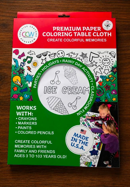 Ice Cream Paper Coloring Tablecloth