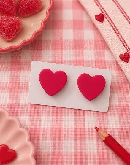 Solid Color Heart Earrings