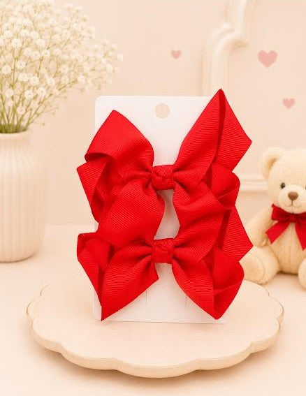 Pigtail Bows: 4 inch