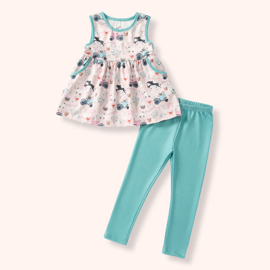 Pete + Lucy: Friendly Farmyard Pants Set