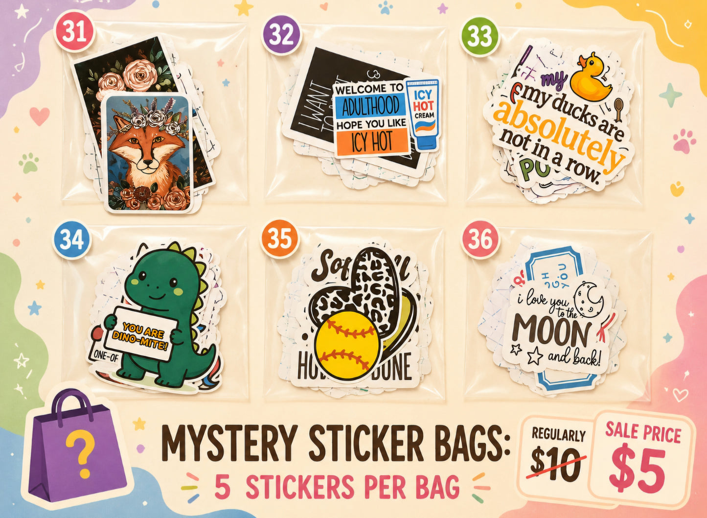 Sticker Mystery Grab Bags