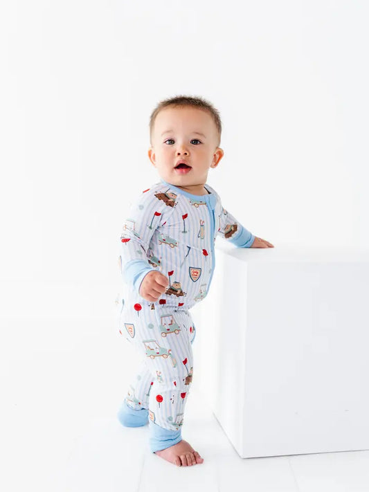 *Pre-Order* Caddy Convertible Footies- Blue & Pink