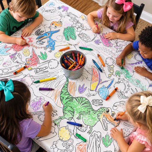Dinosaur Paper Coloring Tablecloth