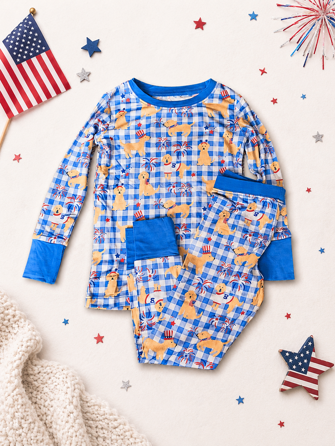 Kiki + Lulu Yankee Doodle Doggies Kids Pajamas