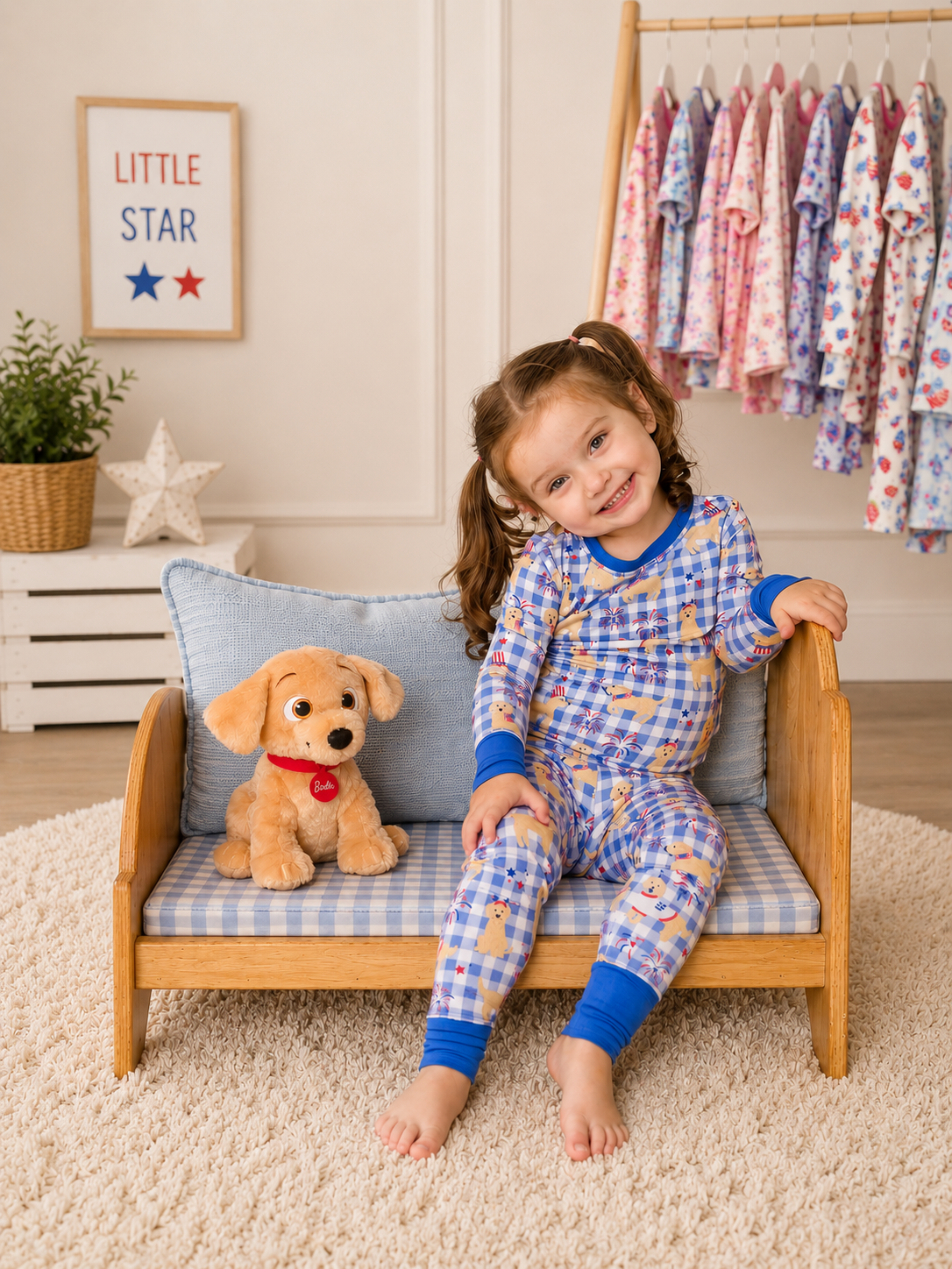 Kiki + Lulu Yankee Doodle Doggies Kids Pajamas