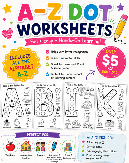 A–Z Dot Worksheets