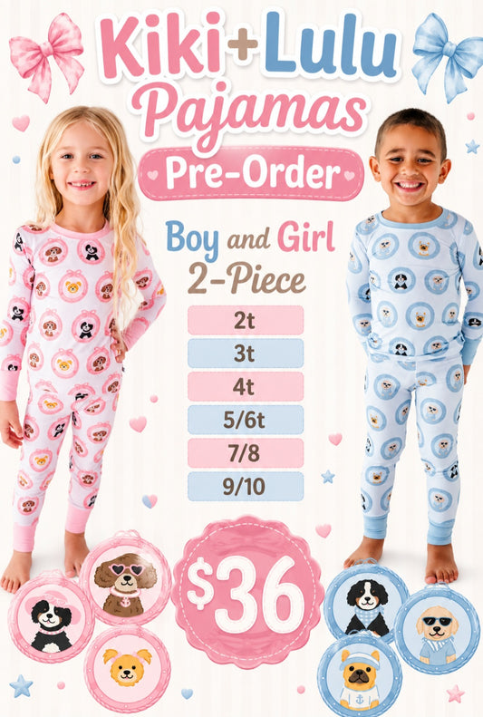 KiKi+LuLu: PREORDER 2-Pc Boy/Girl Dog PJ's